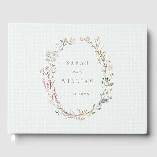 Fleurs de prairie romantiques Mariage Livre d'or (Recto)