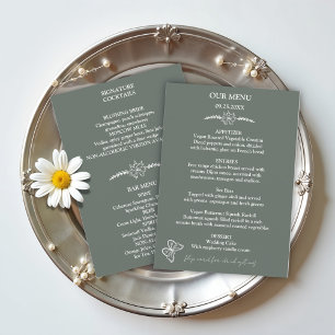 Fleurs de prairie Sirocco Green Mariage Menu