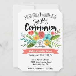 Fleurs de première communion | Invitations