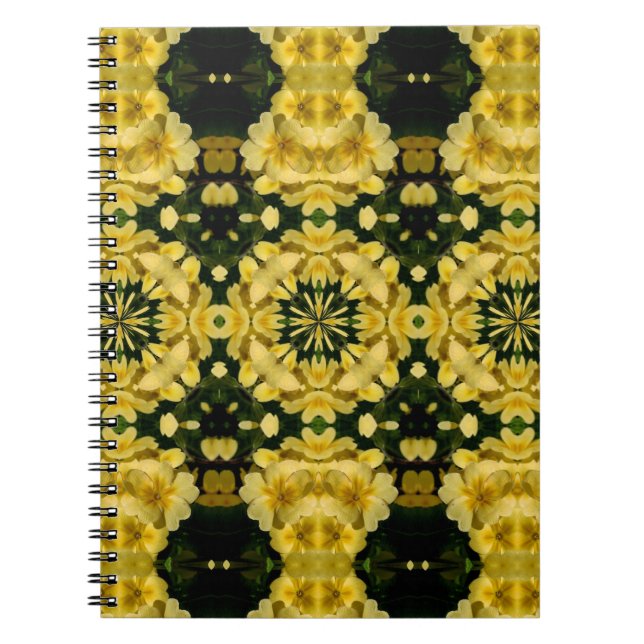 Fleurs de Primrose Jaune Carnet d'art Abstrait (Devant)