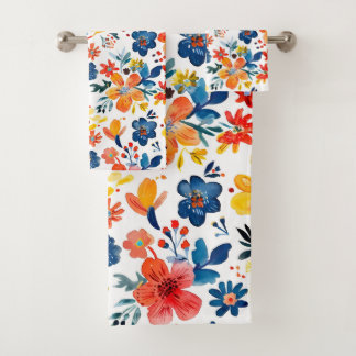 Fleurs de printemps colorées motif