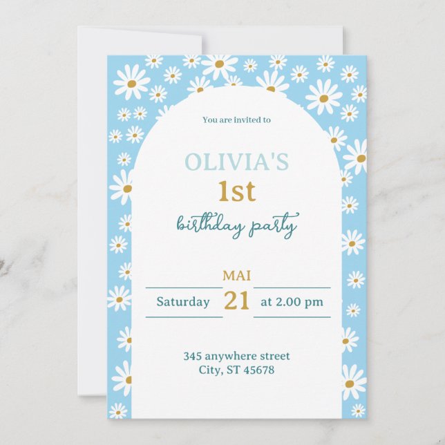 Fleurs de printemps Invitation d'anniversaire (Devant)