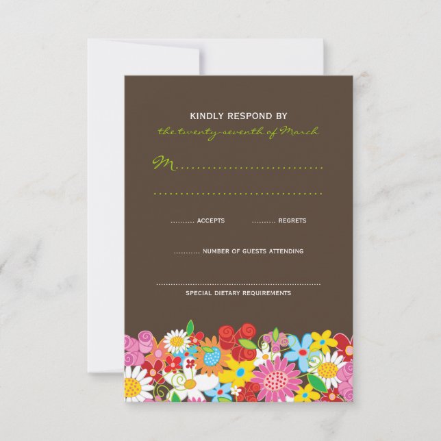 Fleurs de printemps Jardin Mariage Whimsical Carte (Devant)