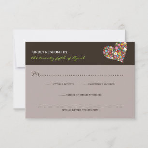 Fleurs de printemps Mariage de coeur lunaire RSVP