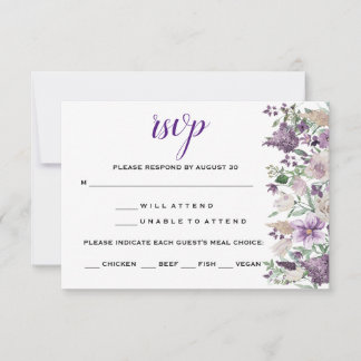 Fleurs de prune et de lilas aquarelle RSVP