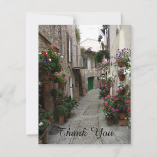 Fleurs de remerciement carte de la ruelle italienn