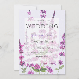 fleurs de salvia violette faire-part de mariage
