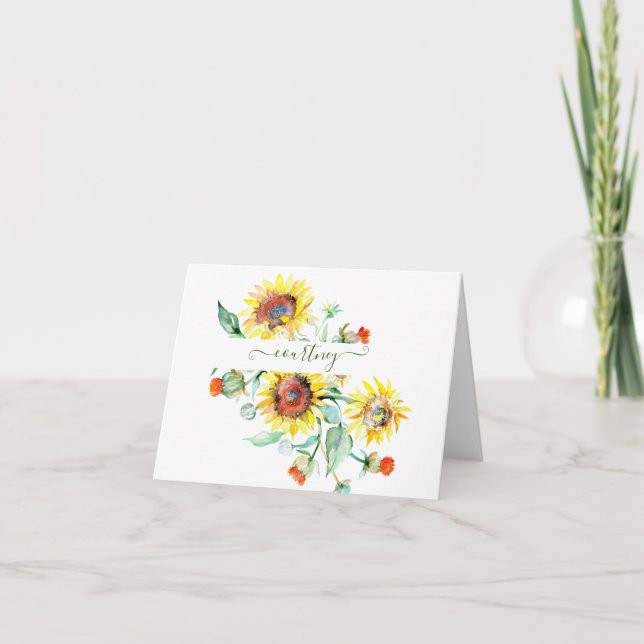 Fleurs de soleil aquarelles personnalisées (Devant)