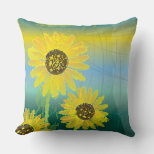 Fleurs de soleil ! coussin accent