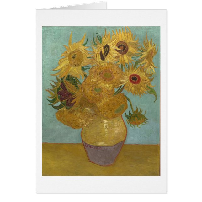 Fleurs de soleil dans un vase (F455) Van Gogh Art (Devant)