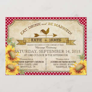 Fleurs de soleil et Faire-part de mariage de pique