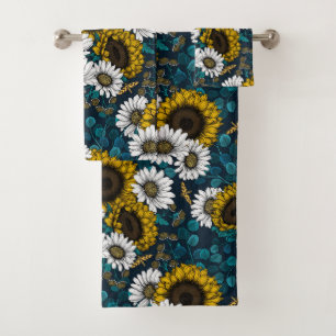 Fleurs de soleil et marguerites, jardin d'été 2