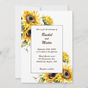 Fleurs de soleil fraîches : Faire-part de mariage