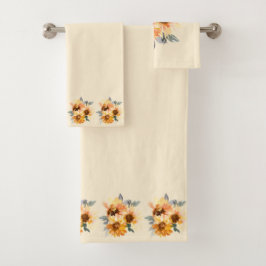 Fleurs de soleil jaune et or Pale Jaune Arrière - 