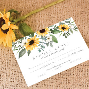 Fleurs de soleil Jaunes Aquarelles RSVP Entrée Cho