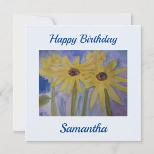Fleurs de soleil jaunes d'été Carte d'anniversaire