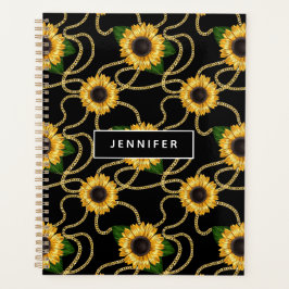Fleurs de soleil jaunes élégantes Motif élégant su