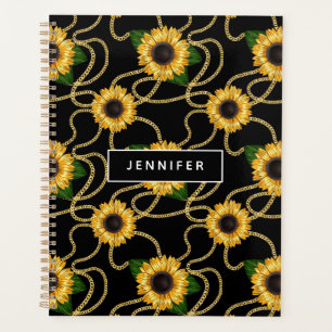 Fleurs de soleil jaunes élégantes Motif élégant su
