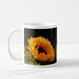 Fleurs de soleil jaunes Mug café Arrière - plan fo