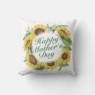 Fleurs de soleil Joyeux Coussin de la Fête des Mèr