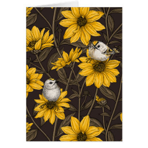Fleurs de soleil sauvages et crêtes d'or/ jaune