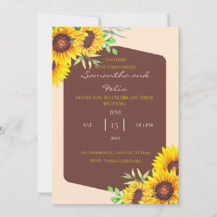 Fleurs de soleil sauvages Faire-part de mariage d'