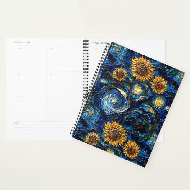 Fleurs de soleil Van Gogh et nuit étoilée (Devant avec enveloppe)
