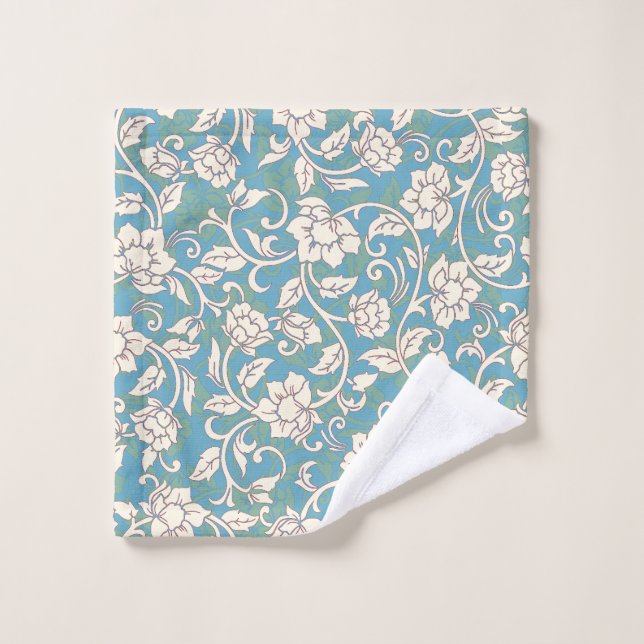 Fleurs de torrents jaunes et bleues (Gant de toilette)