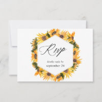 Fleurs de tournesol d'automne avec RSVP de repas