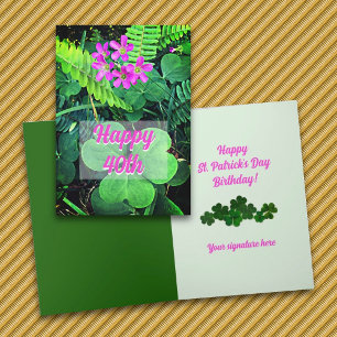 Fleurs de trèfle St. Patricks Day Carte d'annivers