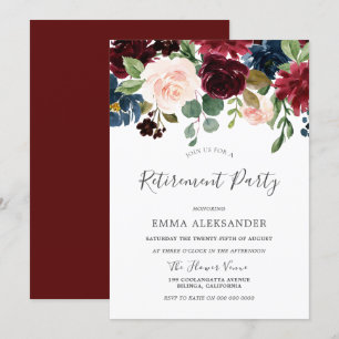 Fleurs de vin rouge Bourgogne Invitation de la Ret