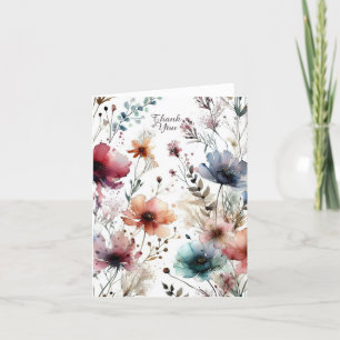 Fleurs d'encre alcoolique pliées Aquarelle Merci