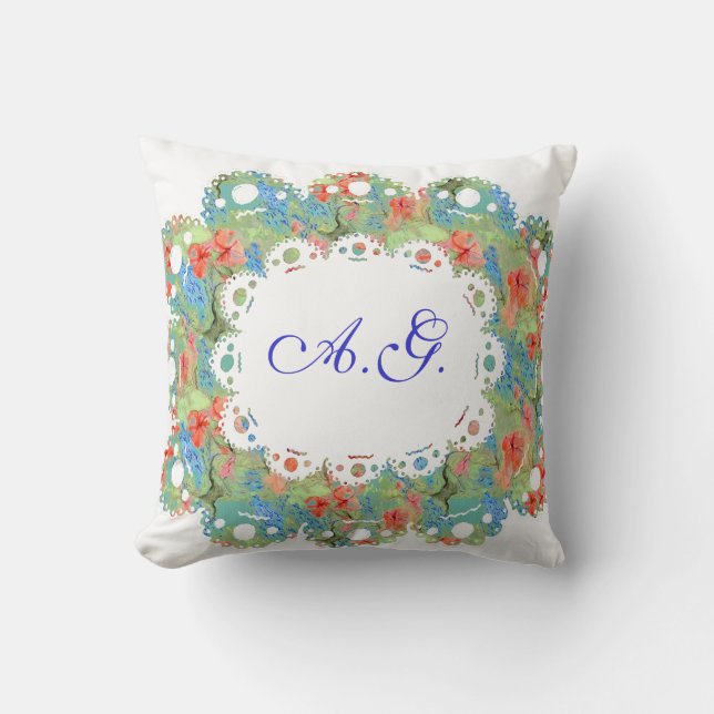 Fleurs, dentelle et Coussin monogramme (Recto)