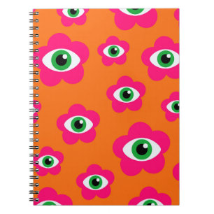 Fleurs des yeux maléfiques Carnet spiral rétro