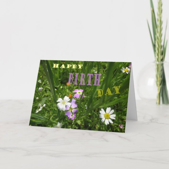 Fleurs d'été Bonne carte de voeux d'anniversaire (Devant)