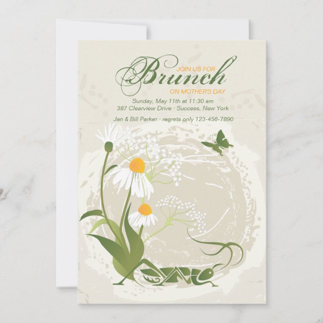 Fleurs d'été Invitation Fête des mères (Devant)