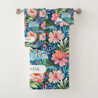 Fleurs d'été motif floral tropical Feuilles