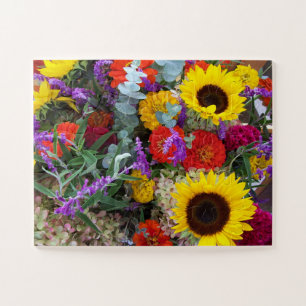 Fleurs d'été Puzzle cadeau pour grand-mère facile