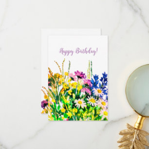 Fleurs d'été sauvages Bonne carte d'anniversaire