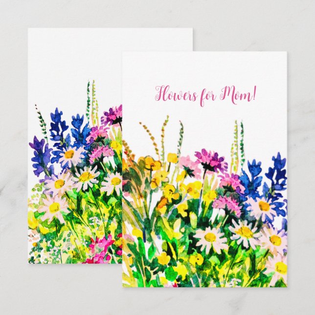 Fleurs d'été sauvages Bonne carte d'anniversaire (Devant / Derrière)