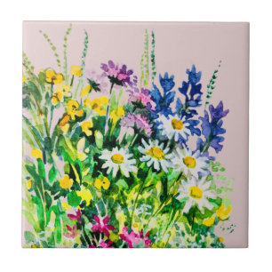 Fleurs d'été sauvages carreaux céramique