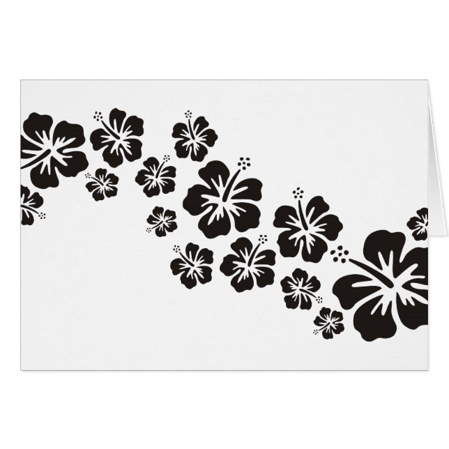 fleurs d'hibiscus en noir (Devant horizontal)
