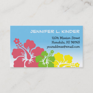 Fleurs d'hibiscus hawaïens carte maman tropicale