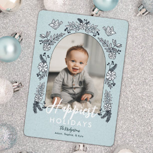 Fleurs d'hiver Photo Arch Cute Carte de vacances