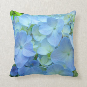 Fleurs d'Hortensia Bleu Coussin de jet Floral