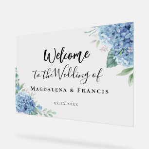 fleurs d'hortensia bleues mariage bienvenue