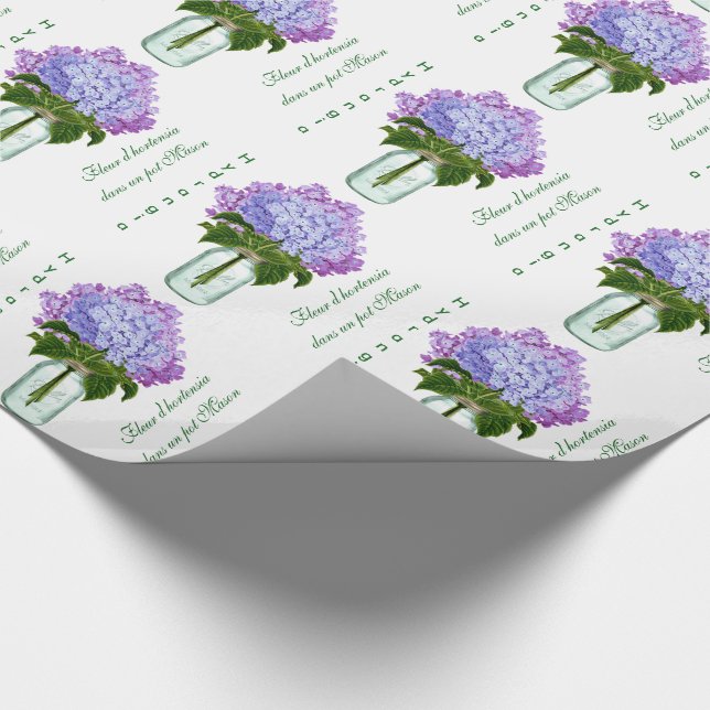"Fleurs d'hortensia " Geschenkpapier (Ecke)