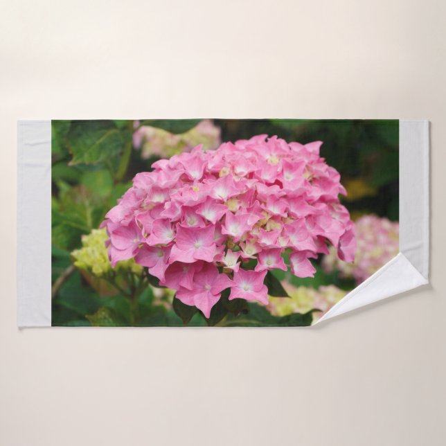 Fleurs d'hydrangée rose (Serviette de bain)
