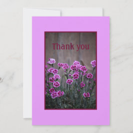 Fleurs Dianthus Roses Rustiques Carte de remerciem