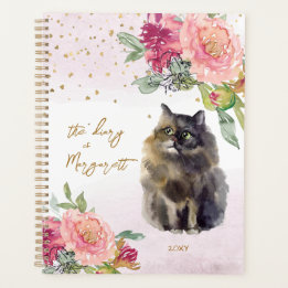 Fleurs d'illustrations de chats persans Journal qu